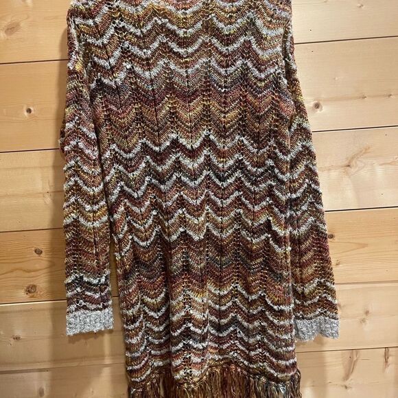 Multi-Color Strand Long Sleeve Cardigan Length Sweater XL - Picture 6 of 6